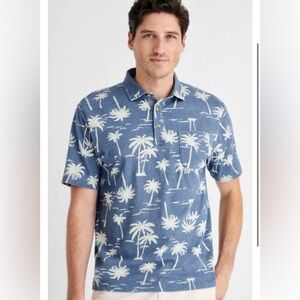 Men's Johnnie-O Blue Palm Print Polo Shirt